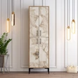 Cipőtároló Berlin A - Diós, Fehér Marble