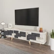 TV szekrény 3 D - White, Marble