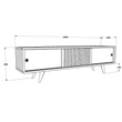 TV szekrény Ecrin - White, Walnut