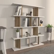 könyvespolc Grace - White, Walnut