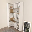 könyvespolc Poyraz - White, Walnut