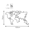 Fém fali dekoráció, World Map
