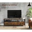 TV-állvány 3 fiókkal és tárolópolcokkal, 147 x 50 x 40 cm, rusztikus