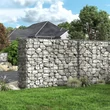 Horganyzott acél gabion kosár, kerti dekor válaszfal, 100 x 80 x 30 cm