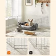 Kutya kennel, kutyaketrec, 61 cm magas, összecsukható kifutó 8 paneles, ezüst | VASHOME