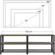TV szekreny, TV-asztal polcokkal, acélkerettel, 140 x 52 x 39 cm, greige és fekete