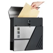 Rozsdamentes postaláda újságtartóval, 37x37x10,5 cm, antracitszürke