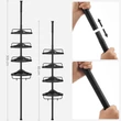 Zuhany sarokpolc, 4 szintes fürdőszobai zuhanypolc 85-305 cm, Fekete