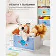 Játékrendező, könyvespolc 7 db tárolódobozzal, fehér