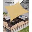 Légáteresztő napvitorla, 3 x 4 m, homok sárga