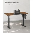 Állítható magasságú elektromos íróasztal 140 x 60 x (72-120) cm, vintage barna/fekete