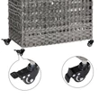 Szennyeskosár, rattan stílusú szennyestartó, 3 külön rekesszel, szürke