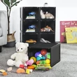 Egymásra rakható műanyag cipősdobozok, 6 darabos készlet, fekete