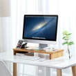Monitor állvány, bambusz asztali rendező, 60 x 30,2 x 8,5 cm