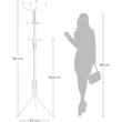 Álló fogas, erős fém kabáttartó, 182 cm magas, fehér
