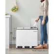 Konyhai pedálos szemetesdoboz, Szelektív hulladékgyűjtő, 3 x 18 L, fehér