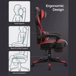 Ergonómikus szék, állítható irodai szék lábtartóval, fekete-piros
