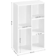 Könyvespolc 5 rekesszel 50 x 80 x 24 cm, Fehér