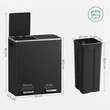 Légmentes fém pedálos dupla szemetes 2 x 30L, 15 szemeteszsákkal, fekete