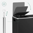 Légmentes fém pedálos dupla szemetes 2 x 30L, 15 szemeteszsákkal, fekete