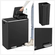 Légmentes fém pedálos dupla szemetes 2 x 30L, 15 szemeteszsákkal, fekete