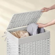 Szennyeskosár, kézi szövésű szennyestartó, 90L, fehér