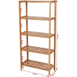 Bambusz fürdőszobai tároló, 5 szintes tároló polcok 60 x 26 x 130 cm