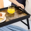 Laptop állvány, Reggelizőtálca, összecsukható bambusz lábakkal