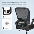 irodai szék összecsukható karfákkal, ergonomikus számítógépes szék