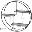 fém falipolc, kerek úszópolc 3 fémhálós panellel (átmérő 55cm)