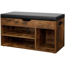 Tárolópad párnázott üléssel,  rusztikus barna, 80x30x44 cm