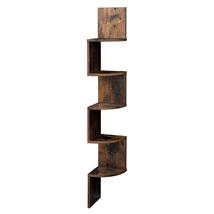 VASAGLE sarokpolc 5 szintes lebegő fali polc 20 x 20 x 127,5 cm sötétbarna