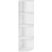 VASAGLE 4 szintes sarokpolc, álló polc, könyvespolc fából, konyhához, hálószobához, nappalihoz, irodához, fehér LBC42WT