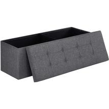 SONGMICS tároló pad, max. statikus teherbírás 300 kg, 120 L, sötétszürke 110 x 38 x 38 cm