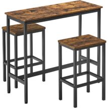  Bárasztal bárszékekkel,100 x 90 x 40 cm, rusztikus barna