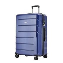 BONTOUR “SPINNER” 3 db-os Bőrönd Szett, Duplakerekes Gurulós bőrönd TSA zárral, Kék