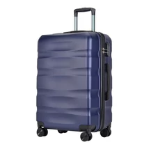 BONTOUR “WAVE” közepes Duplakerekes Gurulós bőrönd, kék, M méretű