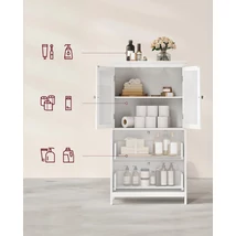 Tároló szekrény 2 ajtóval és 2 fiókkal állítható polccal,30 x 60 x 110 cm, klasszikus fehér