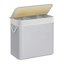 Szennyestartó kosár 3 rekesszel, 150L, Szürke