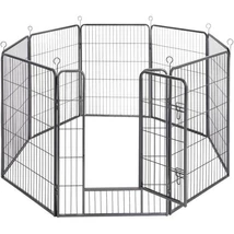 Kutya kennel, kutyaketrec 77x 100cm, kültéri kisállat kifutó, fekete Outlet