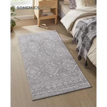 Szőnyeg, 80 x 150 cm-es hálószoba szőnyeg, mosógépben mosható, Boho stílusú, szürke