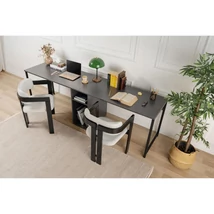 Íróasztal Twin Study Desk - Antracit, Fekete