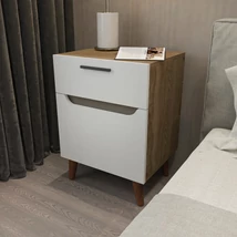 Éjjeliszekrény Losso - White, Oak