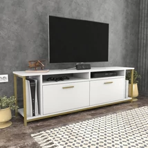 TV szekrény Omar - White, Gold