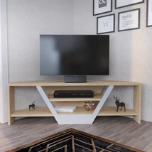 TV szekrény Sares - Oak, White