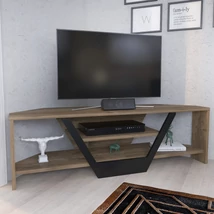TV szekrény Sares - Walnut, Black
