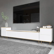 TV szekrény Imaj - White, Gold