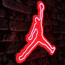 Műanyag LED-es fali dekoráció, Basketball - Red