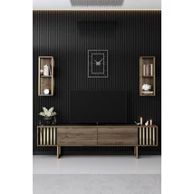 TV szekrény Gold Line - Walnut, Black
