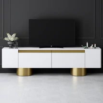 TV szekrény Bohem - White, Gold